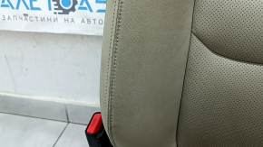 Mazda CX-9 16-17 driver's seat without airbag, electric, heated, beige perforated leather, without headrest, dented, cracked, dry-cleanable