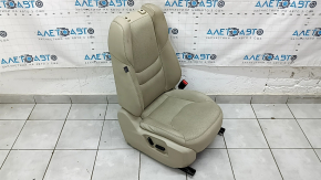 Mazda CX-9 16-17 passenger seat without airbag, electric, heated, beige perforated leather, without headrest, dented, dry-cleanable