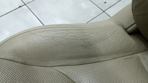 Mazda CX-9 16-17 passenger seat without airbag, electric, heated, beige perforated leather, without headrest, dented, dry-cleanable