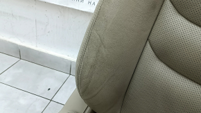 Mazda CX-9 16-17 passenger seat without airbag, electric, heated, beige perforated leather, without headrest, dented, dry-cleanable