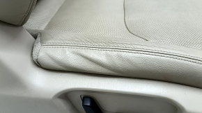 Mazda CX-9 16-17 passenger seat without airbag, electric, heated, beige perforated leather, without headrest, dented, dry-cleanable