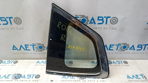 Rear left window glass, blind, Nissan Rogue 14-20, scratches on chrome, scratches on glass