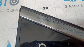 Rear left window glass, blind, Nissan Rogue 14-20, scratches on chrome, scratches on glass