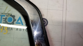 Rear left window glass, blind, Nissan Rogue 14-20, scratches on chrome, scratches on glass