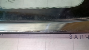 Rear left window glass, blind, Nissan Rogue 14-20, scratches on chrome, scratches on glass
