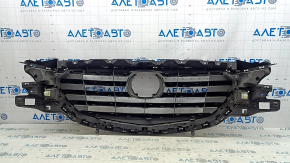 Mazda CX-9 16-20 radiator grille without emblem, with chrome inserts, under the podium, dent, sand