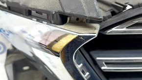 Mazda CX-9 16-20 radiator grille without emblem, with chrome inserts, under the podium, dent, sand