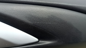 Mazda CX-9 16-19 front right door panel, black leather with beige leather insert, leather armrest, gray molding, with handle, BOSE, scratches