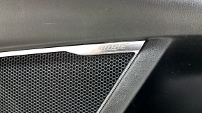 Mazda CX-9 16-19 front right door panel, black leather with beige leather insert, leather armrest, gray molding, with handle, BOSE, scratches