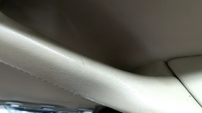 Mazda CX-9 16-19 front right door panel, black leather with beige leather insert, leather armrest, gray molding, with handle, BOSE, scratches