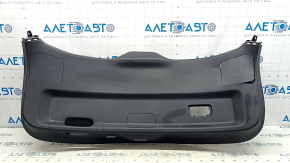 Mazda CX-9 16-23 black lower tailgate trim with handle, scratches, dents, broken cap mount, scuffed, broken mount, cracks in guides