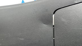 Mazda CX-9 16-23 black lower tailgate trim with handle, scratches, dents, broken cap mount, scuffed, broken mount, cracks in guides