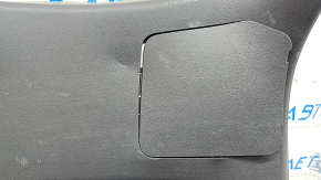 Mazda CX-9 16-23 black lower tailgate trim with handle, scratches, dents, broken cap mount, scuffed, broken mount, cracks in guides