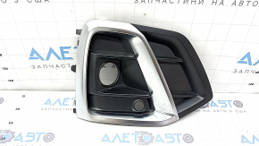 Right front bumper grille for Audi Q5 80A 21-24, gloss black with chrome, S-Line