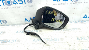 Right side mirror assembly for Mazda CX-9 16-17, 7 pins, BSM, turn signal, white