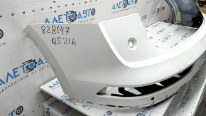 Bare rear bumper, upper part, Audi Q5 80A 21-24, for parking sensors, white, cracked