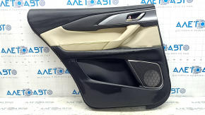 Rear left door panel for Mazda CX-9 16-19, under the curtain, black leather with beige leather insert, leather armrest, gray molding, with handle, BOSE, scratches