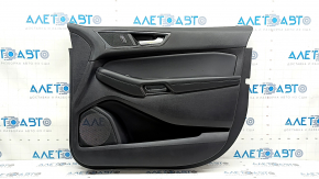 Door trim panel, front right, Ford Edge 19-24, black, SE, black leather insert, black leather armrest, with power window control and center lock button, with a buzzer, with a handle