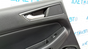 Door trim panel rear left Ford Edge 19-24 black, SE, black leather insert, black leather armrest, with window lift control, with handle