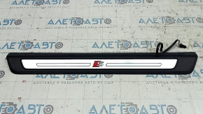 Audi Q5 80A 18-24 black door sill trim, front left, chrome and backlight, S-Line, scratches