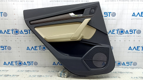 Door trim panel rear left Audi Q5 80A 21-24 black with beige leather, wood molding, with handle, armrest beige leather, scratches