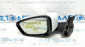 Left side mirror assembly for BMW 3 G20 19-24, 5-pin, turn signal, heated, auto-dimming, BSM, Shadow-Line, white