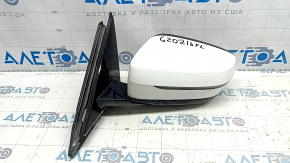 Left side mirror assembly for BMW 3 G20 19-24, 5-pin, turn signal, heated, auto-dimming, BSM, Shadow-Line, white