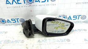 Right side mirror assembly for BMW 3 G20 19-24, 5-pin, turn signal, heated, BSM, Shadow-Line, white