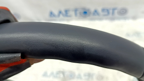 The steering wheel is bare, BMW 3 G20 19-24, black leather, with heated paddle shifters, scratches, tears.
