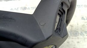 The steering wheel is bare, BMW 3 G20 19-24, black leather, with heated paddle shifters, scratches, tears.