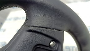 The steering wheel is bare, BMW 3 G20 19-24, black leather, with heated paddle shifters, scratches, tears.