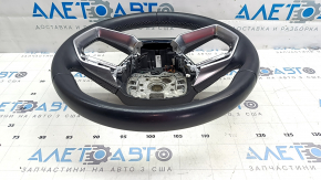 The steering wheel is bare, Audi E-Tron 19-23, dark gray leather, heated, without buttons and paddles, scratches