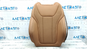 Driver's seat backrest upholstery for BMW 3 G20 22-24, brown COGNAC artificial leather, perforated, heated, pierced, water contact