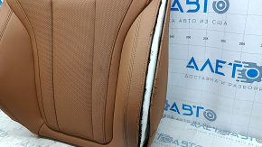 Driver's seat backrest upholstery for BMW 3 G20 22-24, brown COGNAC artificial leather, perforated, heated, pierced, water contact