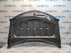The hood of a Toyota Camry V50 12-14 USA is bare steel, with dents and a fold.