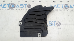 Front left underbody protection for Audi E-Tron 19-23, cracks, tears, broken fasteners, bent