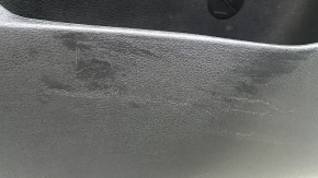 Front left door panel for Nissan Rogue 21-23 US built, black with gray insert, leather armrest, brown top, with handle, scuffs, scratches