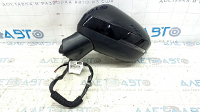 Left side mirror assembly for Nissan Rogue 21-23 BSM, US built, 7-pin, with turn signal, heated, black