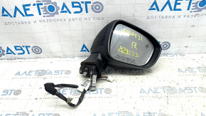 Right side mirror assembly for Nissan Rogue 21-23 BSM, US built, 7-pin, with turn signal, heated, black