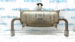 The rear muffler with barrels of a Mazda CX-9 16-23 is rusty, the insert is sawed off, the tip is dented