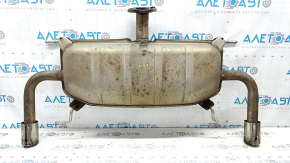 The rear muffler with barrels of a Mazda CX-9 16-23 is rusty, the insert is sawed off, the tip is dented