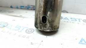 The rear muffler with barrels of a Mazda CX-9 16-23 is rusty, the insert is sawed off, the tip is dented