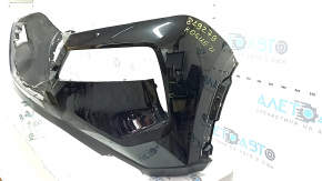 Front bumper, bare, 2021-23 Nissan Rogue, without parking sensors, US built, black, scratches, cracks in the mounts