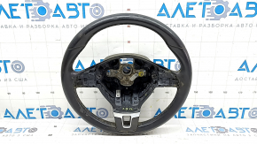 Naked steering wheel for a VW Tiguan 11-18 restyling, black leather, no buttons, ready for dry cleaning