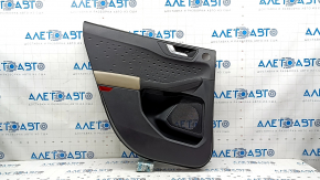 Black rear left door panel for Ford Escape MK4 2020-22, beige leather armrest, with handle, scuffs