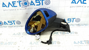 Left side mirror assembly for Porsche Macan 15-24, 15+2 pins, turn signal, heated, backlit, BSM, blue
