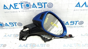 Right side mirror assembly for Porsche Macan 15-24, 15+2 pins, turn signal, heated, backlit, BSM, blue