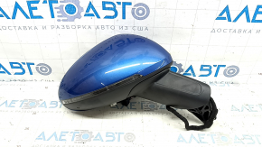 Right side mirror assembly for Porsche Macan 15-24, 15+2 pins, turn signal, heated, backlit, BSM, blue