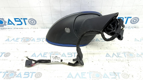 Right side mirror assembly for Porsche Macan 15-24, 15+2 pins, turn signal, heated, backlit, BSM, blue