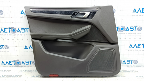 Door trim, front left, Porsche Macan 15-24, gray achatgrau, with seat memory, insert, black gloss, with handle, scratches